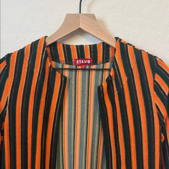 STAUD Mia Robe Duster Sweater in Pistachio & Cantaloupe Cocomaya XS - Picture 4 of 8